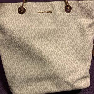 White Large Logo Michael Kors Tote Bag